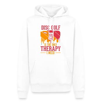 Discgolf Therapy Wurfscheibe Disc Golf - Männer Premium Bio Hoodie - Weiß - Vorne - Nico (187cm)