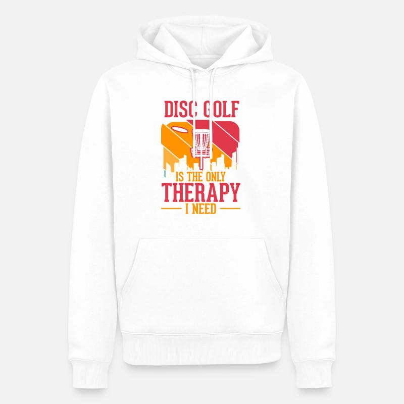 Discgolf Thérapie Wurfscheibe Disc Golf - Sweat à capuche Premium bio Homme - blanc
