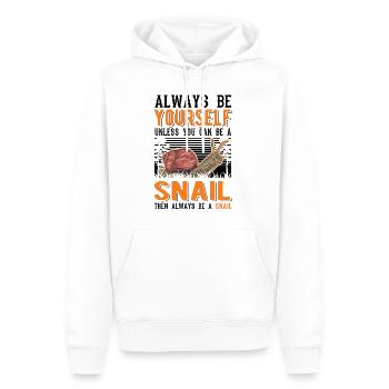 Always be yourself Snail Schnecke - Männer Premium Bio Hoodie - Weiß - Vorne - Nico (187cm)