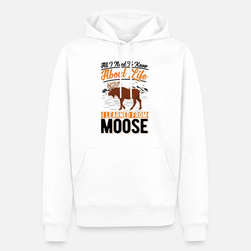 Elch Geschenk Elchgeweih Skandinavien - Männer Premium Bio Hoodie - Weiß
