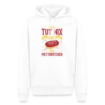 Der tut nix Der will nur Mettbrötchen Mett - Männer Premium Bio Hoodie - Weiß - Vorne - Nico (187cm)