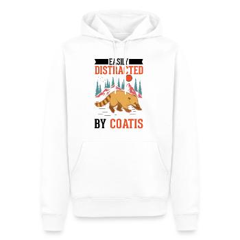 Facilement distrait par Coatis Coati - Sweat à capuche Premium bio Homme - blanc - Devant - Nico (187cm)