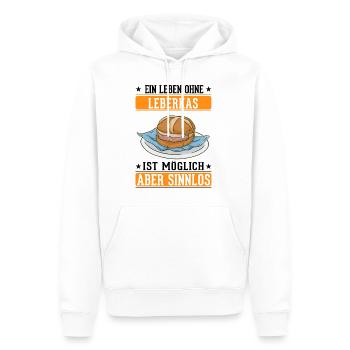Ein Leben ohne Leberkas ist möglich Aber sinnlos - Männer Premium Bio Hoodie - Weiß - Vorne - Nico (187cm)