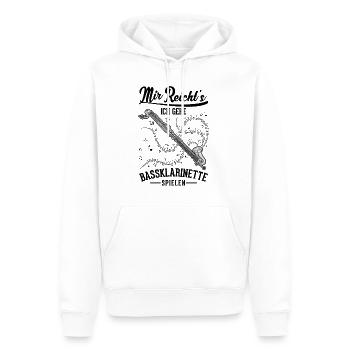 Mir reicht's Ich gehe Bassklarinette spielen - Männer Premium Bio Hoodie - Weiß - Vorne - Nico (187cm)