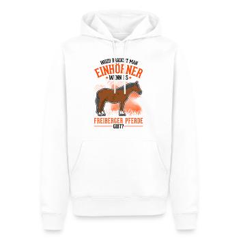 Freiberger Pferd Einhorn - Männer Premium Bio Hoodie - Weiß - Vorne - Nico (187cm)