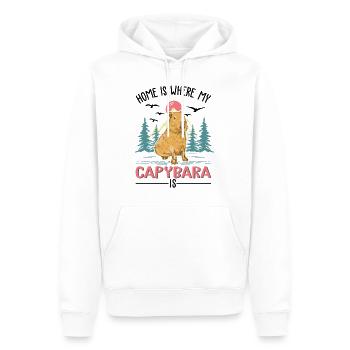 Home is where my Capybara is - Männer Premium Bio Hoodie - Weiß - Vorne - Nico (187cm)