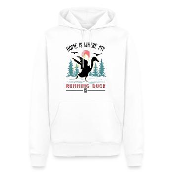 La maison, c’est là que se trouvent mes canards coureurs - Sweat à capuche Premium bio Homme - blanc - Devant - Nico (187cm)