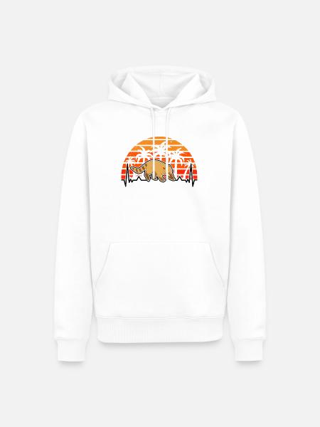 Coati Heartbeat Coati - Men’s Premium Organic Hoodie - white