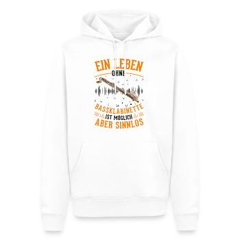 Bassklarinette Geschenk Bassklarinettist - Männer Premium Bio Hoodie - Weiß - Vorne - Nico (187cm)