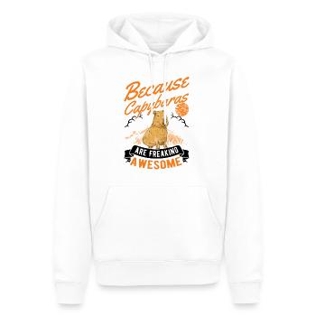 Because Capybaras are freaking awesome - Männer Premium Bio Hoodie - Weiß - Vorne - Nico (187cm)