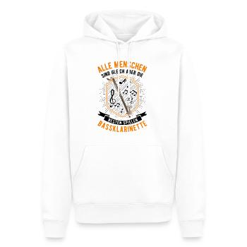 Clarinette basse Cadeau Clarinettiste basse - Sweat à capuche Premium bio Homme - blanc - Devant - Nico (187cm)