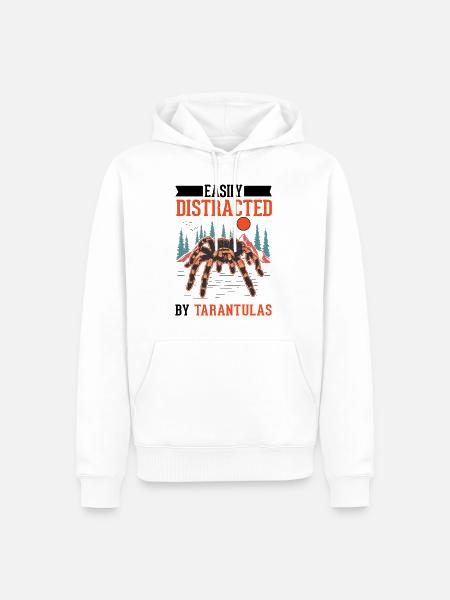 Easily distracted by Tarantulas Tarantel - Männer Premium Bio Hoodie - Weiß