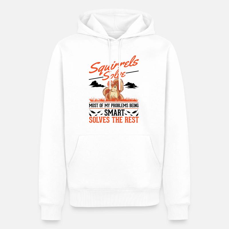 Eichhörnchen Geschenk Grauhörnchen Squirrel - Männer Premium Bio Hoodie - Weiß