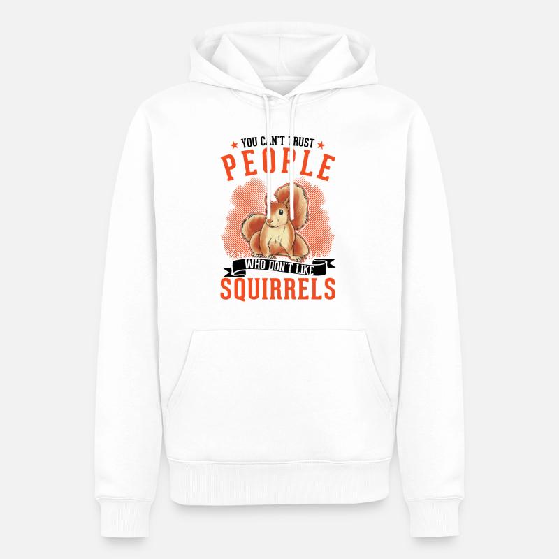 Écureuil cadeau écureuil gris - Sweat à capuche Premium bio Homme - blanc