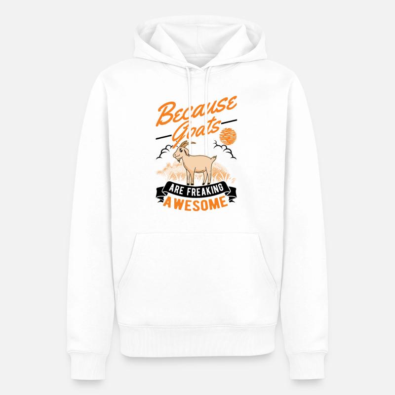 Chèvre chevrier cadeau - Sweat à capuche Premium bio Homme - blanc