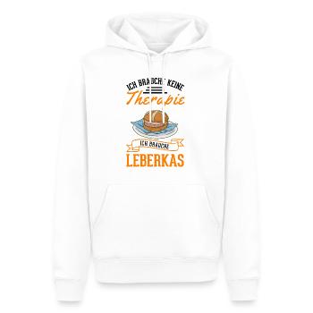 Leberkas Therapie Leberkäse Fleischkäse - Männer Premium Bio Hoodie - Weiß - Vorne - Nico (187cm)