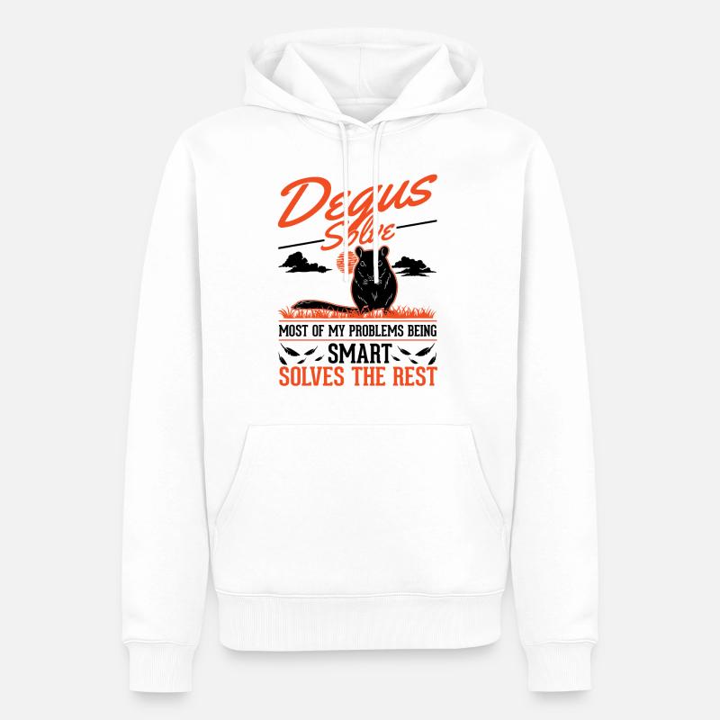 Degu Geschenk Strauchratte Walddegu - Männer Premium Bio Hoodie - Weiß
