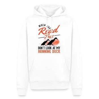 Indian Runner canard cadeau bouteille canard - Sweat à capuche Premium bio Homme - blanc - Devant - Nico (187cm)