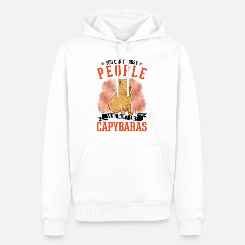 Capybara Cadeau Capybara Capibara - Sweat à capuche Premium bio Homme - blanc