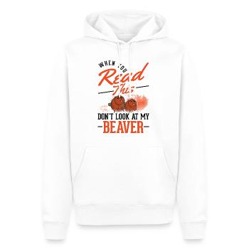 Castor Beaver Dam cadeau castor - Sweat à capuche Premium bio Homme - blanc - Devant - Nico (187cm)
