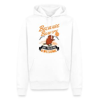 Beaver Gift Barrage de castors - Sweat à capuche Premium bio Homme - blanc - Devant - Nico (187cm)