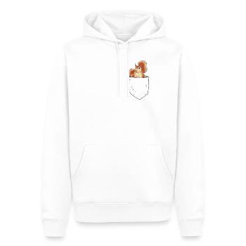 Eichhörnchen in Brusttasche - Männer Premium Bio Hoodie - Weiß - Vorne - Nico (187cm)