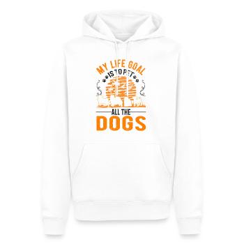 Hunderettung Straßenhund - Männer Premium Bio Hoodie - Weiß - Vorne - Nico (187cm)