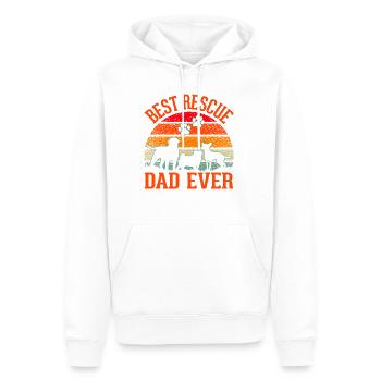 Chien de sauvetage Papa Chien des rues - Sweat à capuche Premium bio Homme - blanc - Devant - Nico (187cm)