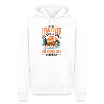 Lewitzer Pferd Reiterin - Männer Premium Bio Hoodie - Weiß - Vorne - Nico (187cm)