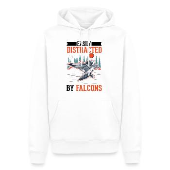 Facilement distrait par les faucons Falkenzucht Falkner - Sweat à capuche Premium bio Homme - blanc - Devant - Nico (187cm)