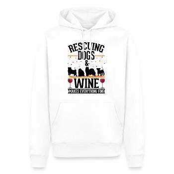 Sauvetage de chiens et chien de rue de vin - Sweat à capuche Premium bio Homme - blanc - Devant - Nico (187cm)