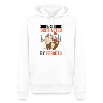 Facilement distrait par les furets Frettchen - Sweat à capuche Premium bio Homme - blanc - Devant - Nico (187cm)