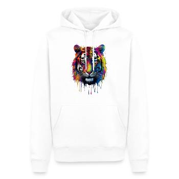 Rainbow Tiger - Men’s Premium Organic Hoodie - white - Front - Nico (187cm)