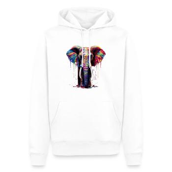 Rainbow Elephant - Men’s Premium Organic Hoodie - white - Front - Nico (187cm)