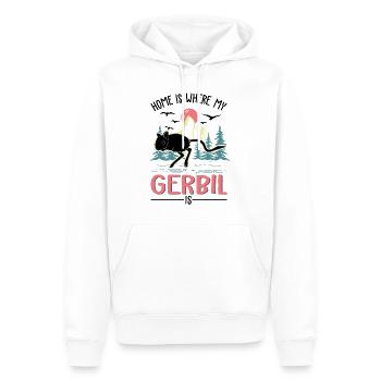 Zuhause ist wo mein Gerbil ist Rennmaus - Männer Premium Bio Hoodie - Weiß - Vorne - Nico (187cm)