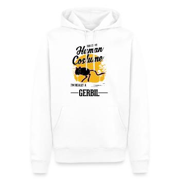 Déguisement Humain Gerbille Rennmaus - Sweat à capuche Premium bio Homme - blanc - Devant - Nico (187cm)