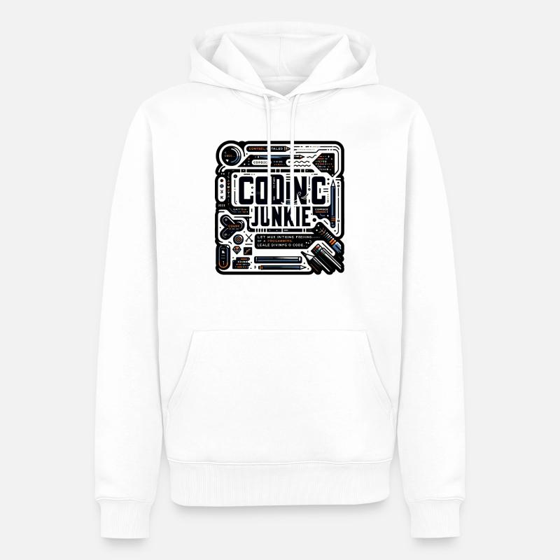 Accro au codage 11 - Sweat à capuche Premium bio Homme - blanc