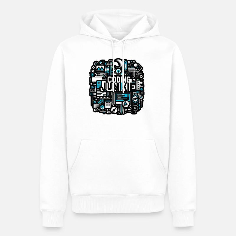 Coding Junkie 16 - Männer Premium Bio Hoodie - Weiß