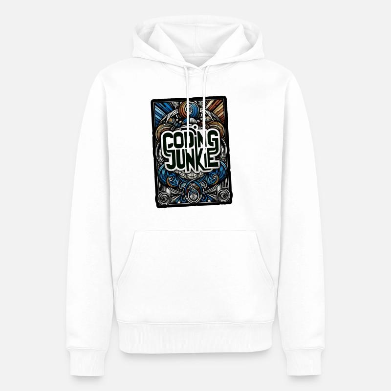Coding Junkie 14 - Men’s Premium Organic Hoodie - white