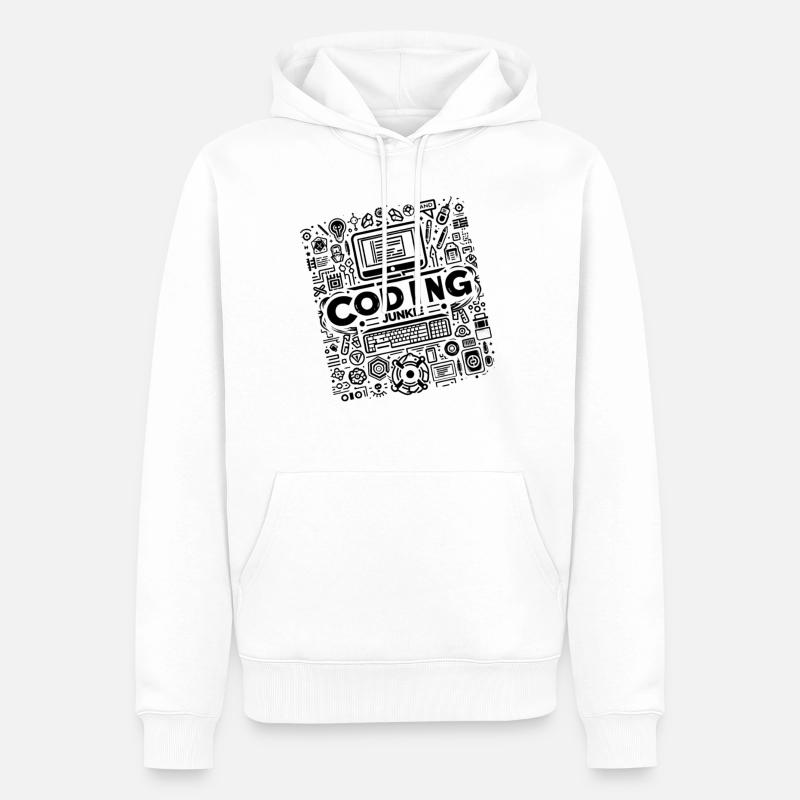 Coding Junkie 9 - Männer Premium Bio Hoodie - Weiß