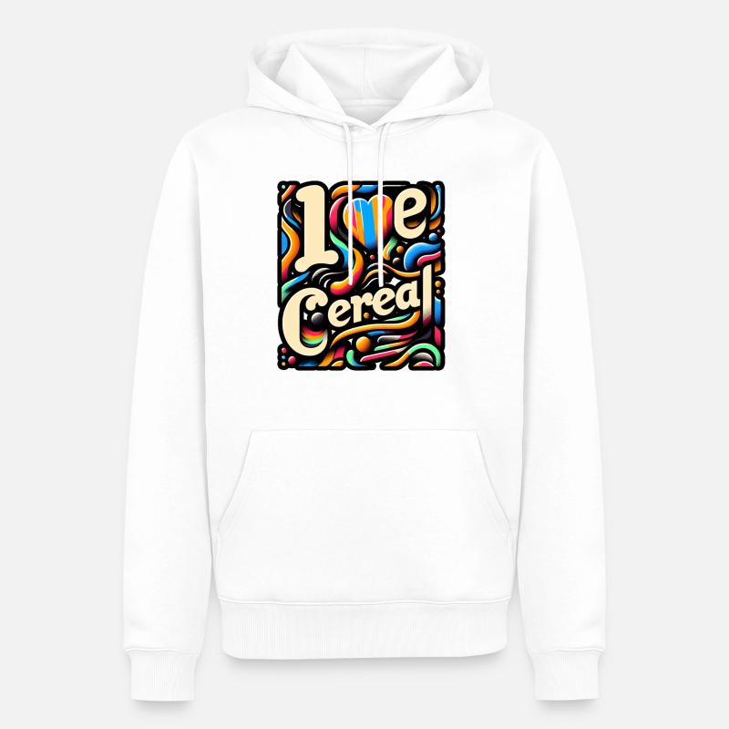J’aime les céréales 5 - Sweat à capuche Premium bio Homme - blanc