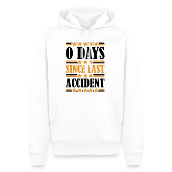 0 Days Since Last Accident 22 - Männer Premium Bio Hoodie - Weiß - Vorne - Nico (187cm)