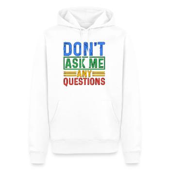 Ne me posez pas de questions 5 - Sweat à capuche Premium bio Homme - blanc - Devant - Nico (187cm)