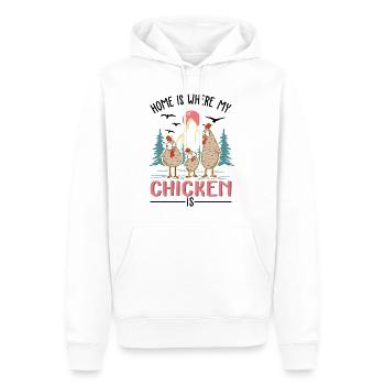 Poulets Home Farmer Poulet - Sweat à capuche Premium bio Homme - blanc - Devant - Nico (187cm)