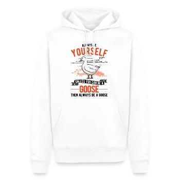 Cadeau d’oies, amateur d’oie, éleveur d’oies - Sweat à capuche Premium bio Homme - blanc - Devant - Nico (187cm)