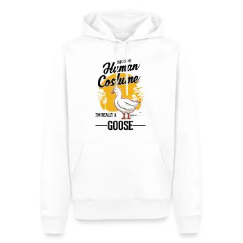 Oies Costume Humain Halloween Oie Éleveur Oie - Sweat à capuche Premium bio Homme - blanc - Devant - Nico (187cm)