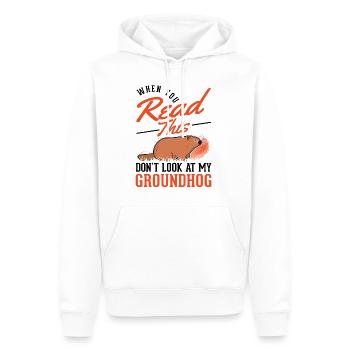 Marmotte Jour de la marmotte marmotte - Sweat à capuche Premium bio Homme - blanc - Devant - Nico (187cm)
