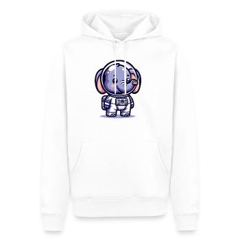 Éléphant mignon astronaute - Sweat à capuche Premium bio Homme - blanc - Devant - Nico (187cm)