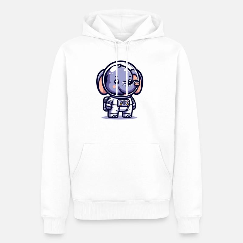 Cute Elephant Astronaut - Männer Premium Bio Hoodie - Weiß