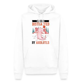 Facilement distrait par les axolotls Amphibien à queue - Sweat à capuche Premium bio Homme - blanc - Devant - Nico (187cm)